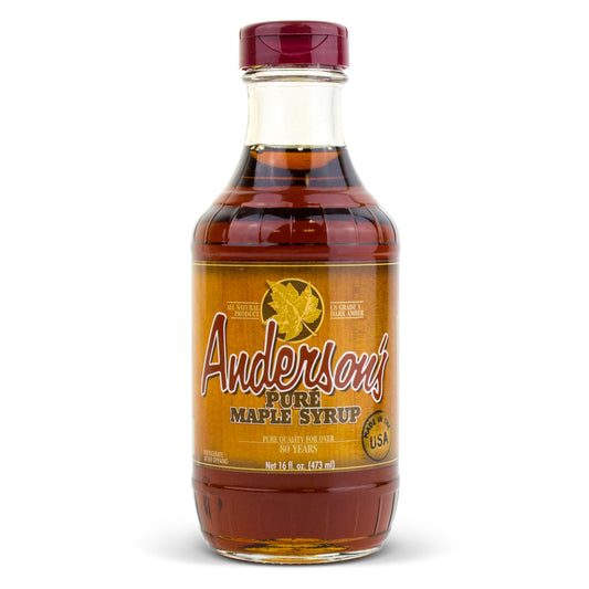 16oz. Glass Bottled Grade A Dark Pure Maple Syrup