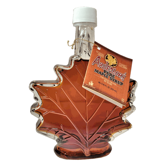 250ml. Maple Leaf Glass Bottle Pure Maple Syrup