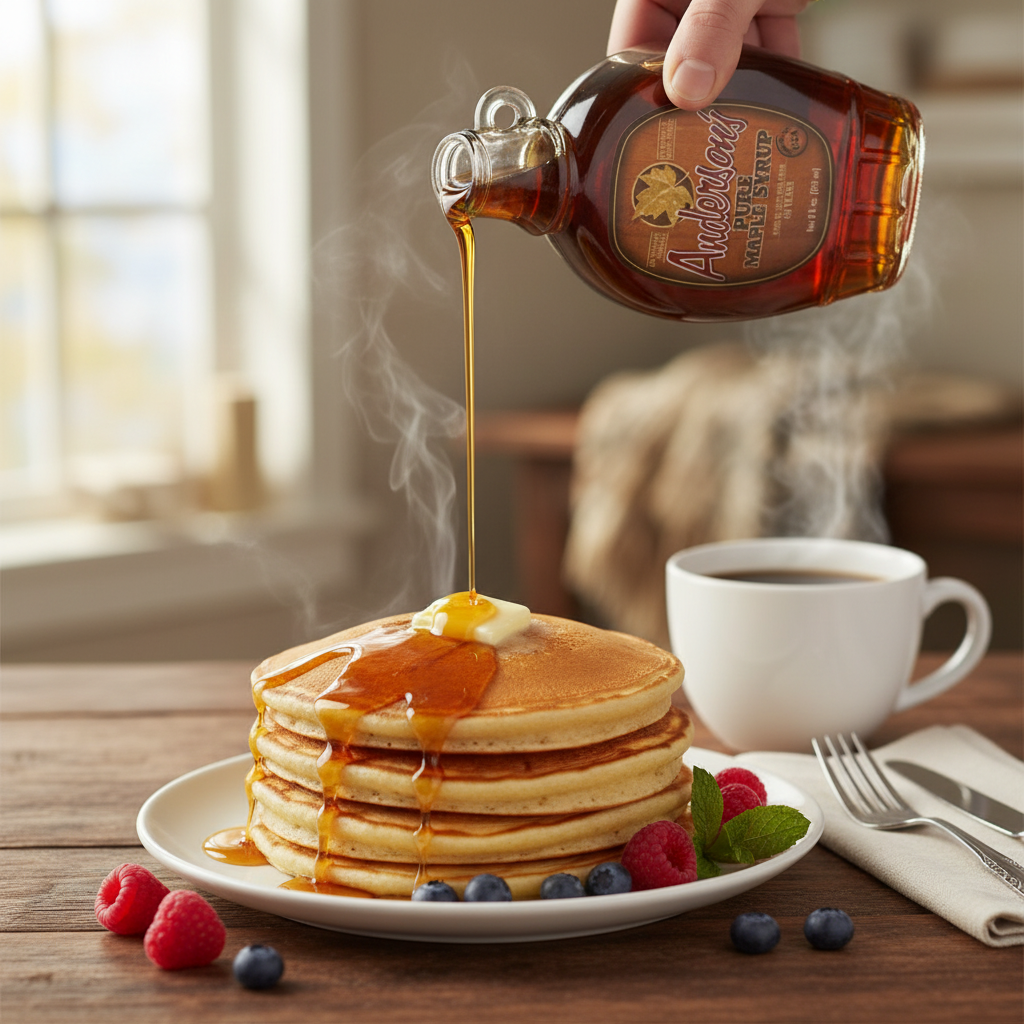 Anderson's Maple Syrup Being Poured